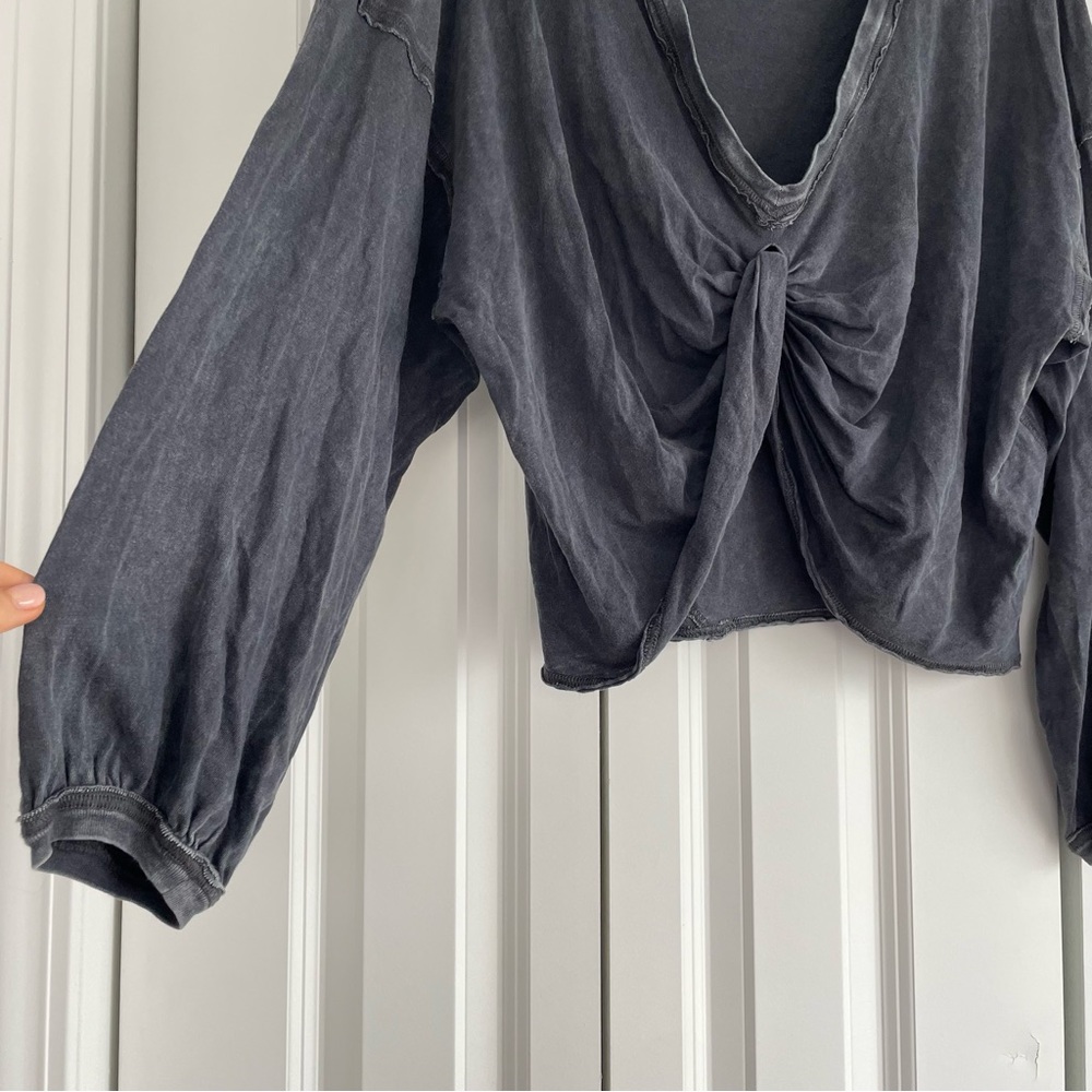 Reversible Long Sleeve Twist Front/Back Tee